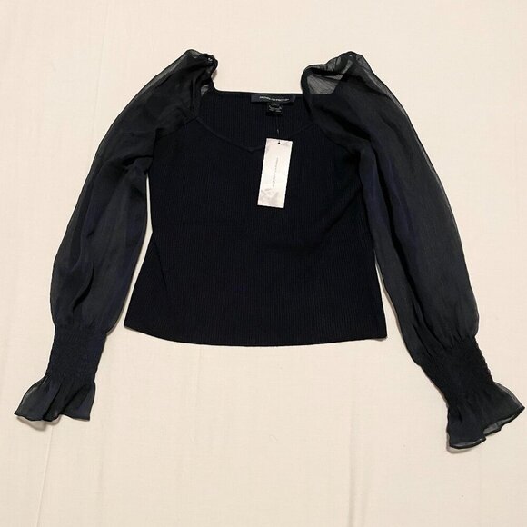French Connection Maia Krista Crepe Mix Jumper Womens Size Medium Top - Picture 1 of 16